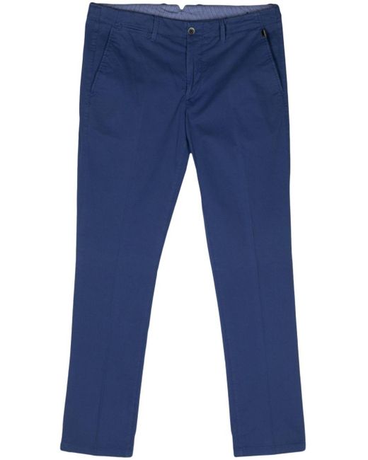 Corneliani Blue Tapered-leg Cotton Chino Trousers for men