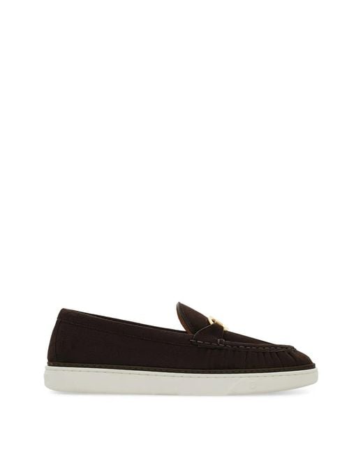 Ferragamo Black Gancini Ornament Loafers