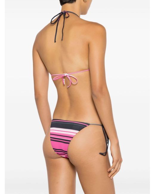 Clube Bossa Pink Aava Stripe-print Bikini Top