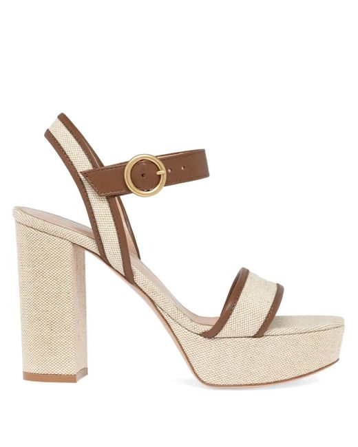 Gianvito Rossi White Milos Platform Heeled Sandals