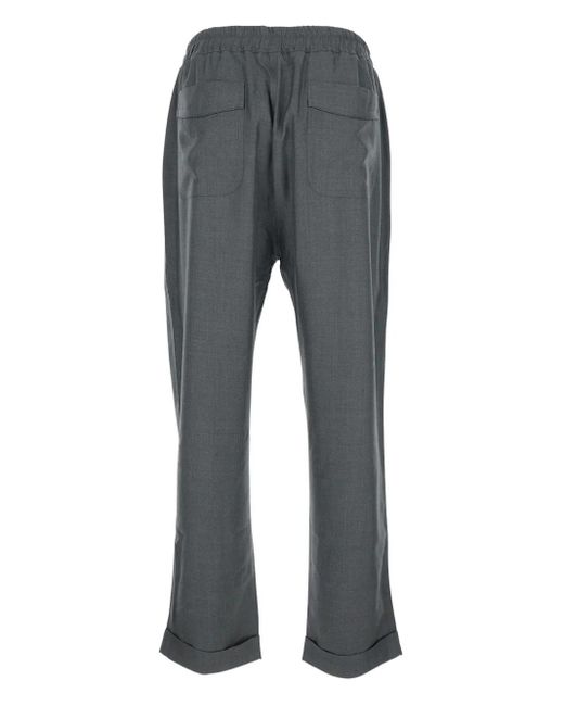 Tom Ford Gray Pleated Drawstring Trousers for men
