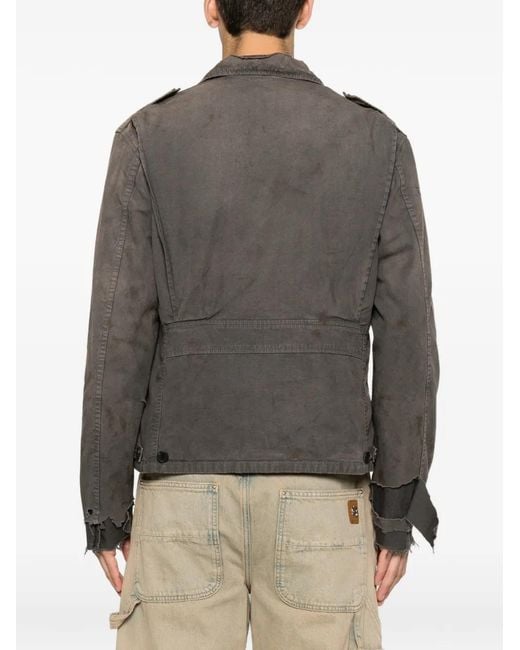 Enfants Riches Deprimes Gray Distressed Button-Up Jacket for men