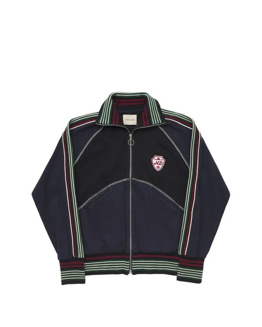 Nicholas Daley Blue Veste Rayée À Patch Logo
