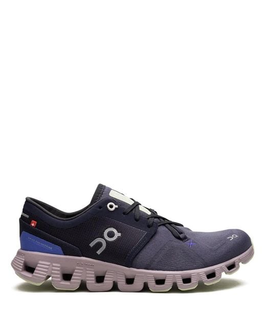 On Shoes Blue Running Cloud X 3 "Midnight Her" Sneakers