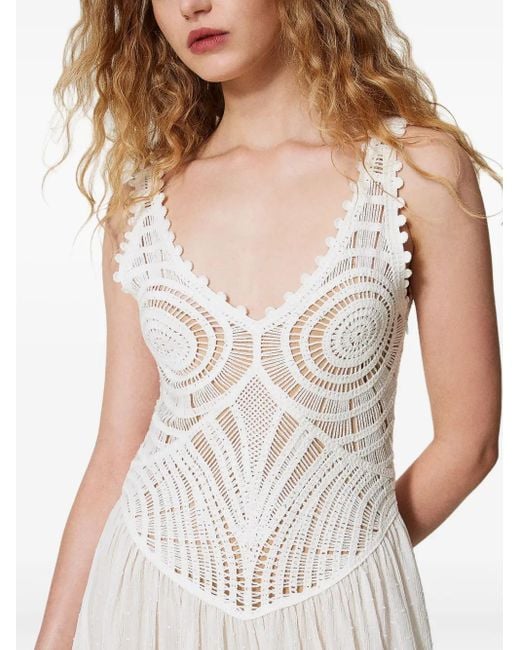 Twinset White Gehäkeltes Kleid