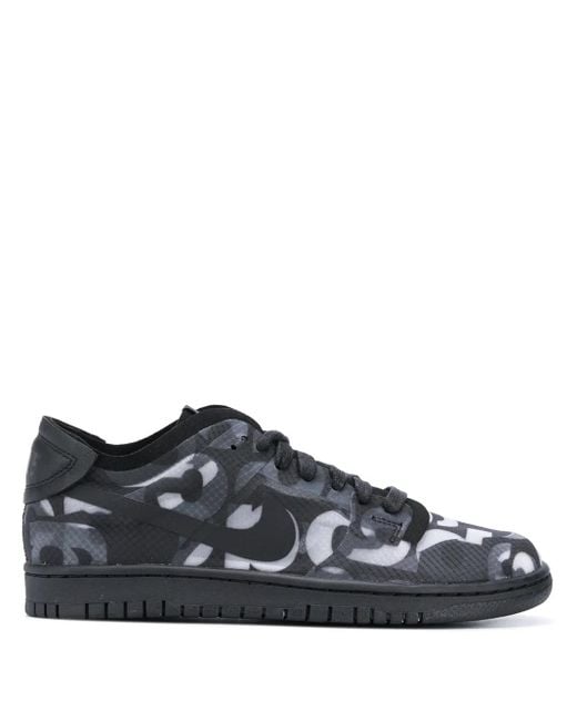 Nike Black X Comme Des Garçons Dunk Low "Monogram Print" Sneakers