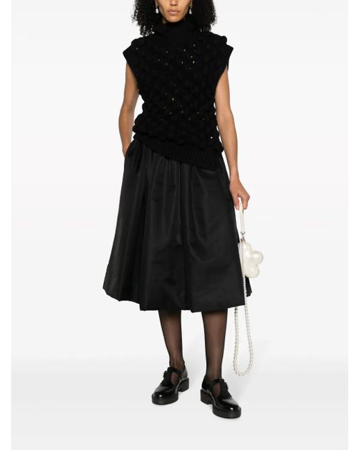 Simone Rocha Black Sleeveless Turtleneck Jumper