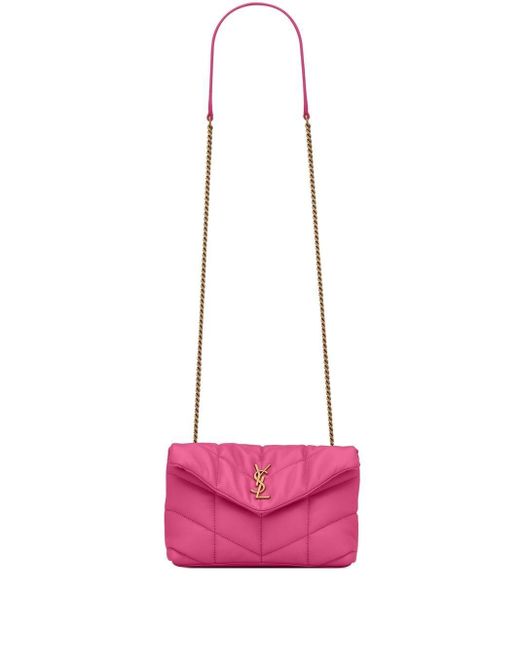 Saint Laurent Leather Mini Puffy Shoulder Bag in Pink | Lyst Canada