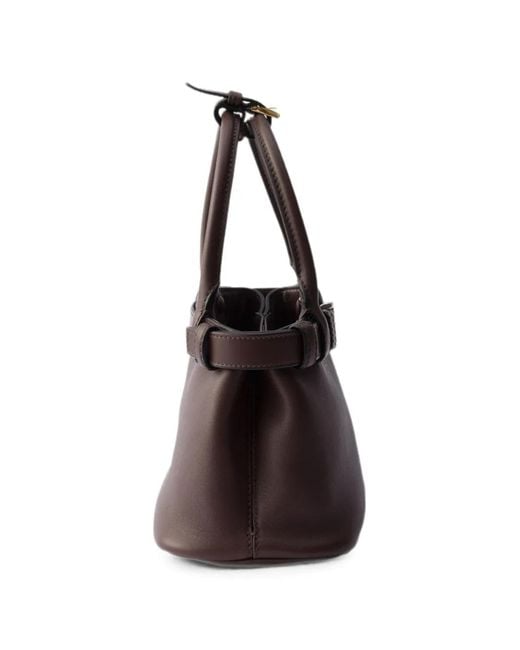 Prada Purple Buckle Small Leather Bag With Belt