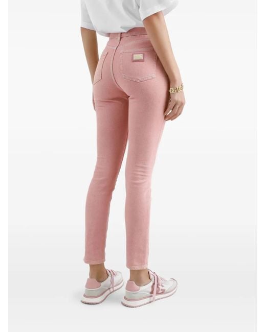 Skinny Denim Jeans Dolce & Gabbana en coloris Pink