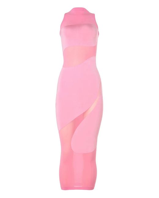 Wolford Pink Panel-Shade Midi Dress