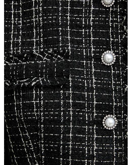 Guess Black Pearl-Button Tweed Jacket