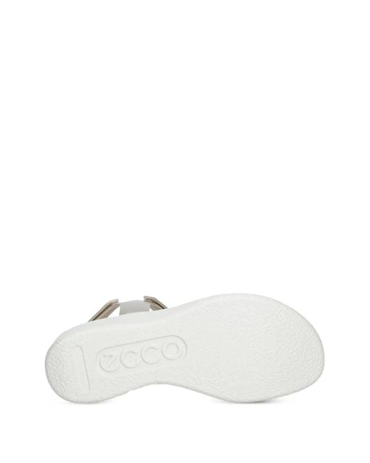Ecco White Sandales Flowt Wedge Lx À Attache Scratch