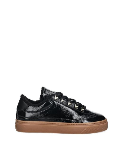 Furla Black Lace-Up Platform Sneakers