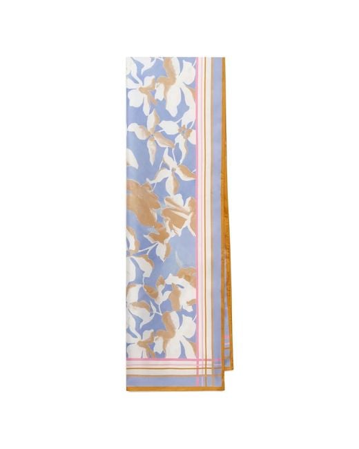 Maliparmi White Floral-Print Scarf