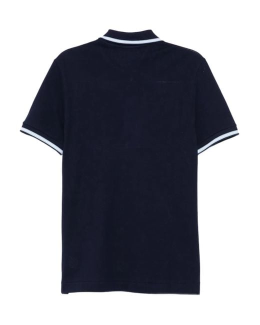 Lacoste Blue Logo-Appliqué Cotton Polo Shirt for men