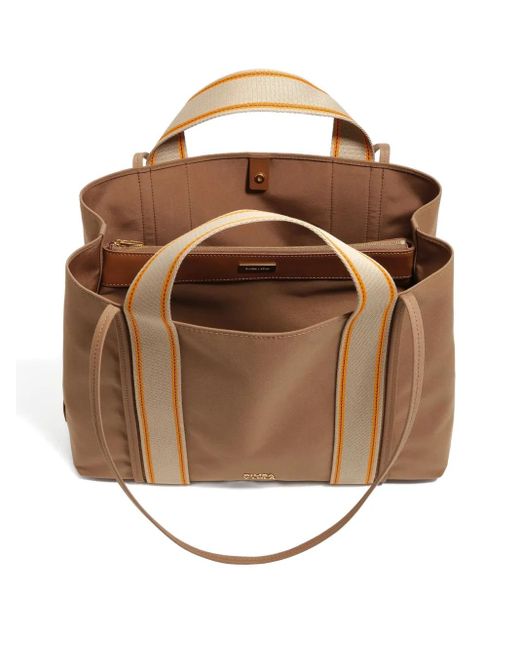 Bimba Y Lola Brown Large Chihuahua Striped Tote Bag