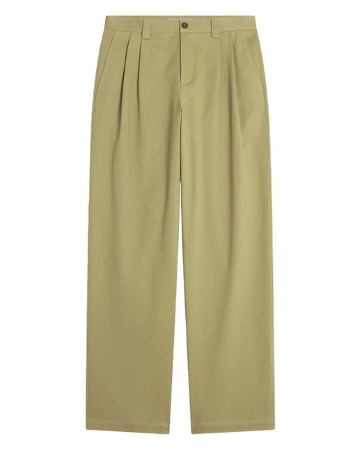 Maison Kitsuné Green Pleated Trousers for men