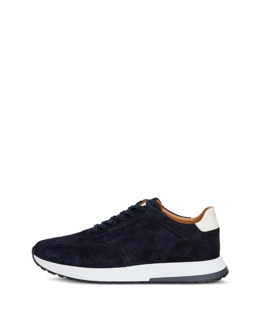 Hackett Blue Rapid Chad Perforated-Logo Sneakers for men