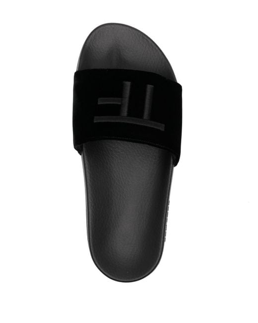 Tom Ford Slippers Met Geborduurd Logo in het Black voor heren