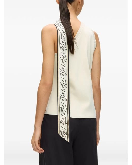 Top Con Detalle De Pañuelo Karl Lagerfeld de color White