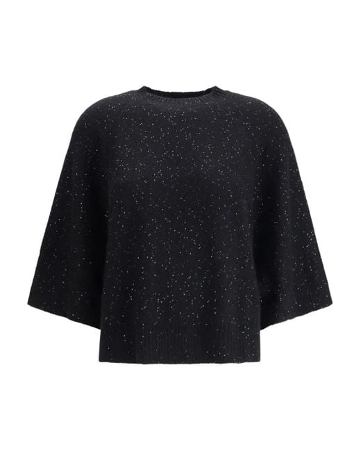Fabiana Filippi Black Short Sleeve Cape
