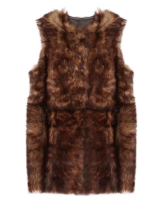 Yves Salomon Brown Toscana Lamb Reversible Waistcoat