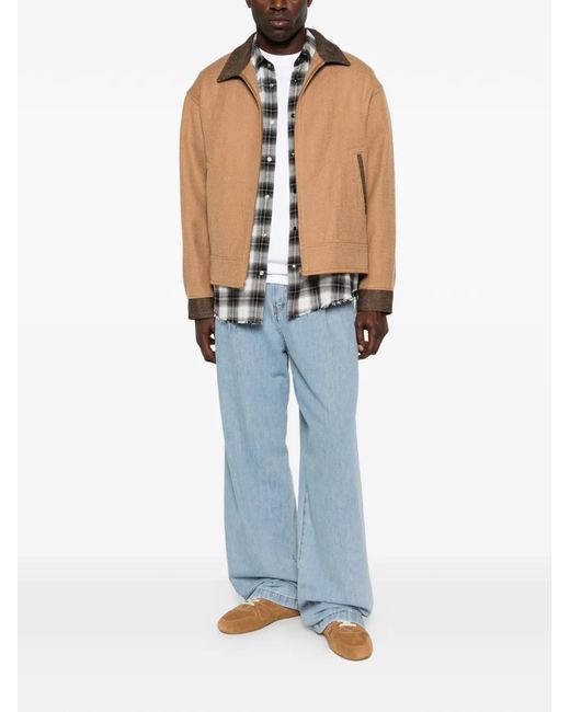 Visvim Natural Contrast-Collar Zip Jacket for men