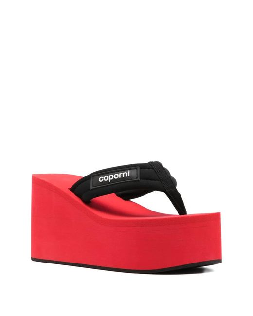 Coperni Red Platform Flip-Flops