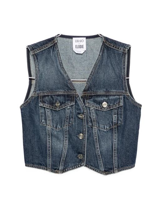 Liu Jo Blue X Elodie Sleeveless Denim Jacket