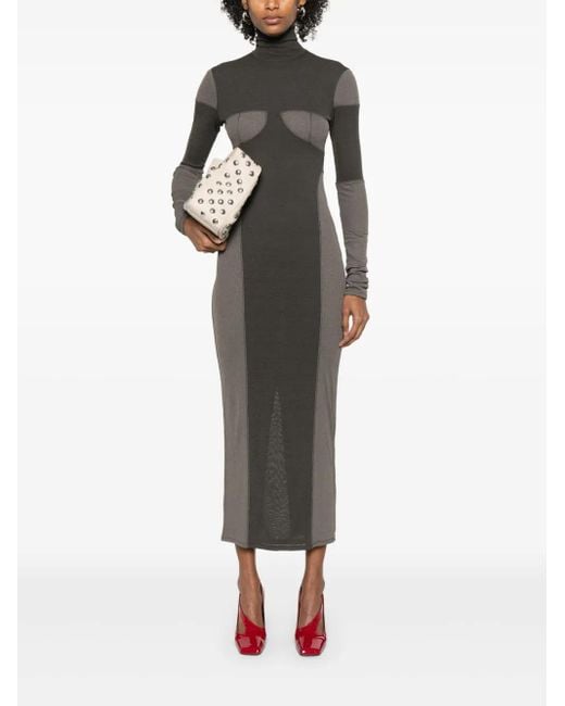 Nanushka Gray Patchwork Maxi Dress