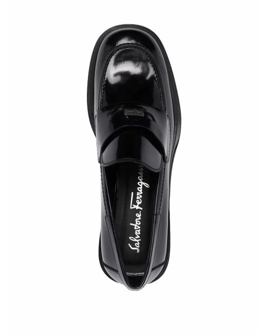 Ferragamo Black Ferragamo Nyx 30 Patent Leather Loafers