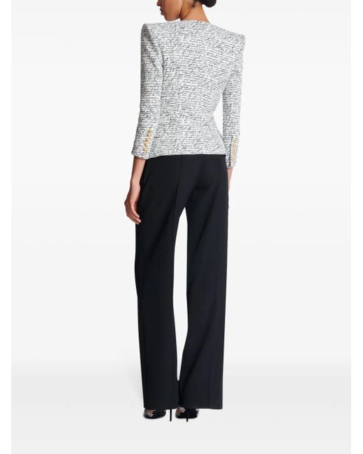 Balmain Blue Love Letter Print Tailored Mini Jacket
