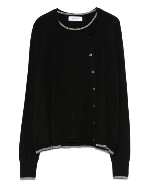 Ensemble Haut-Cardigan À Boutonnière Gran Sasso en coloris Black