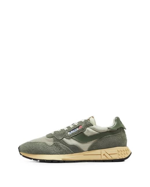 Autry Green Suede-Panelled Mesh Sneakers for men