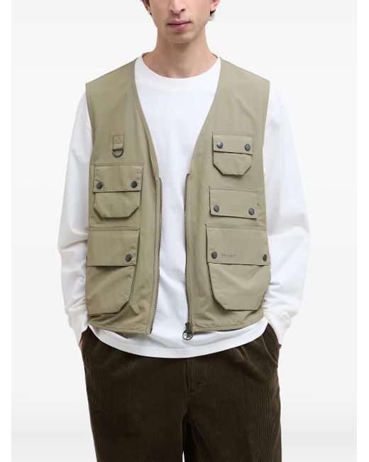 Barbour Green Utility Editor Zip-Front Gilet for men
