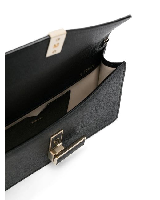 Valextra Black Iside Leather Clutch Bag