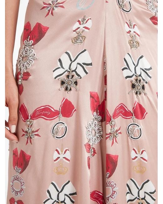 Temperley London White Reina Bow-Print Dress