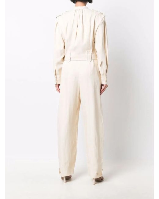 Alberta Ferretti White Belted Jumpsuit