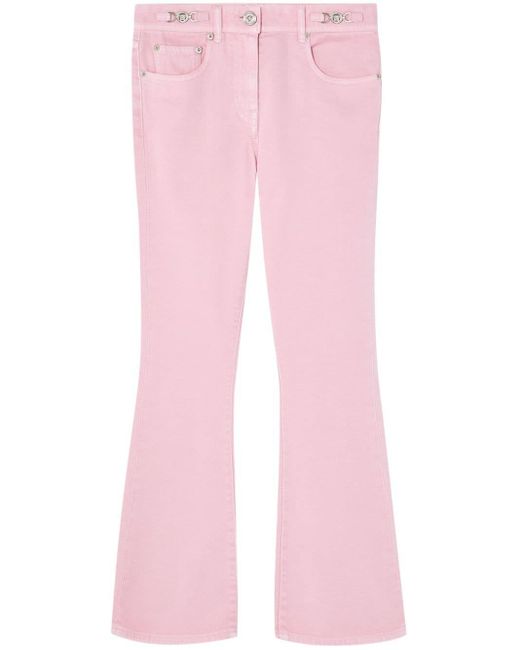 Versace Pink Medusa '95 Flared Cotton Jeans