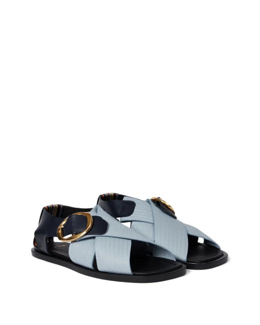 Paul Smith Blue Cross-Strap Buckle Sandals