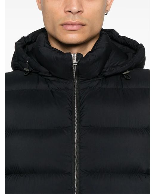 Herno Black Quilted Puffer Vest With High Collar for men