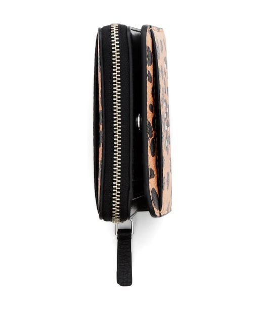 Portafoglio The Cheetah Leather Mini Compatto di Marc Jacobs in Brown