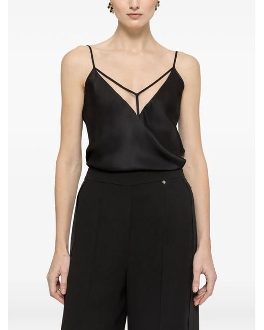 Nissa Black Tulle Insert Top