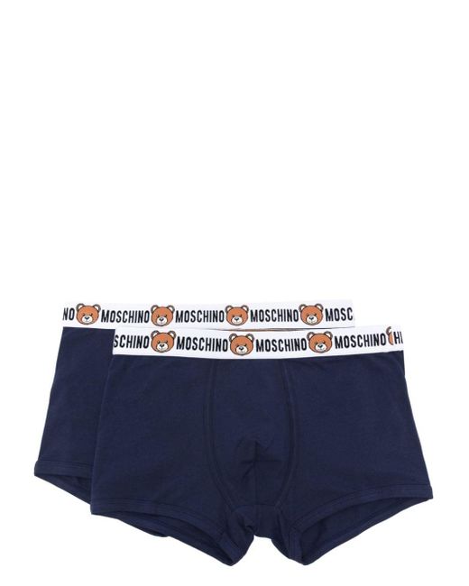Moschino Blue Teddy Bear-motif Boxers (pack Of Two) for men