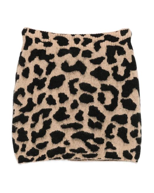 Akep Black Patterned Mini Skirt