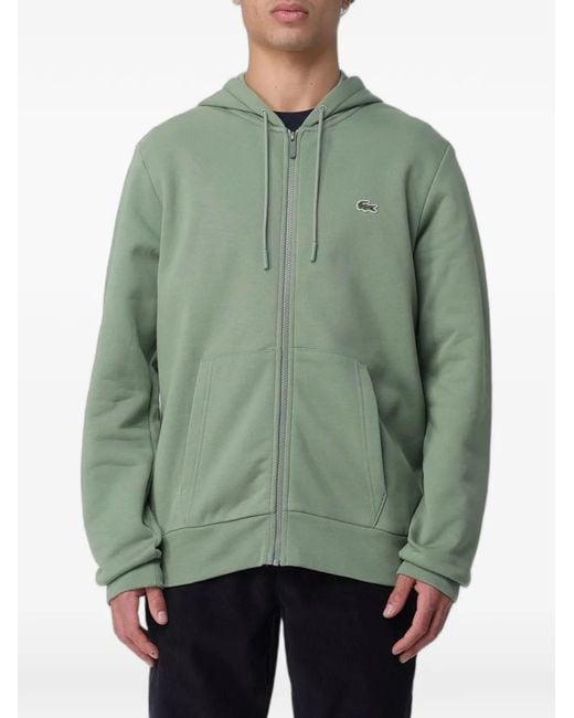 Lacoste Green Logo-Patch Zip-Fastening Hoodie for men