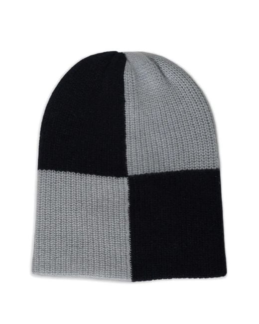 The Elder Statesman Gray Checked Watchman Beanie Hat for men