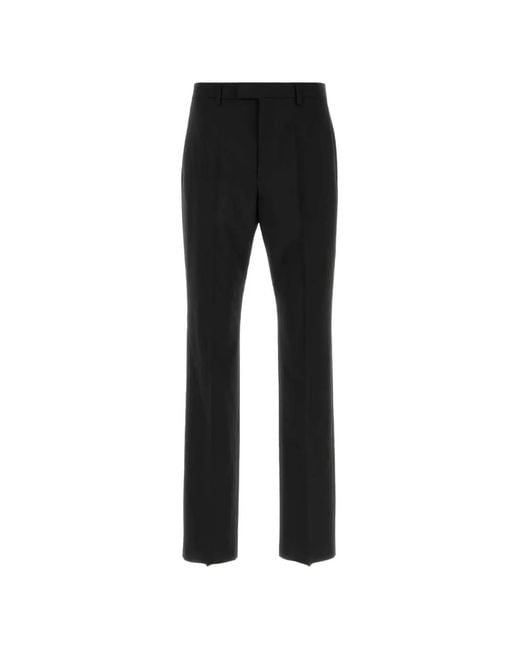 Valentino Garavani Black Pressed-Crease Tailored Trousers for men