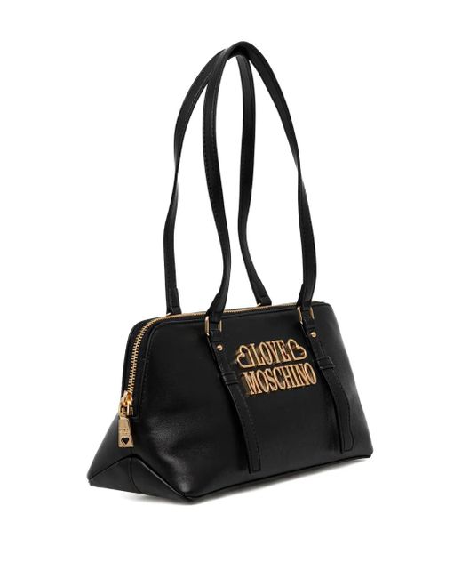 Love Moschino Black Logo-Lettering Tote Bag